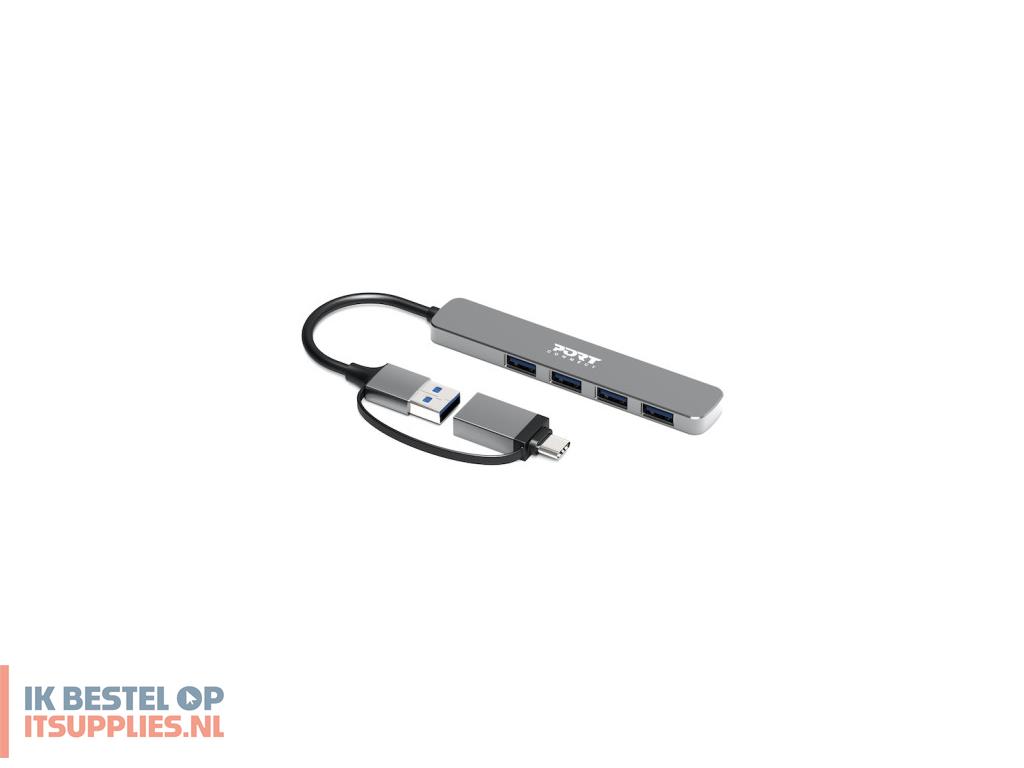 1715166-port_designs_900161_interface_hub_usb_20_type-a_5000_mbits_zilver