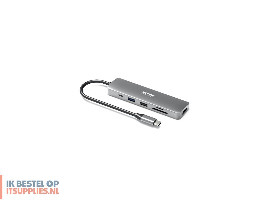 1547710-port_designs_900162_interface_hub_usb_type-c_zilver