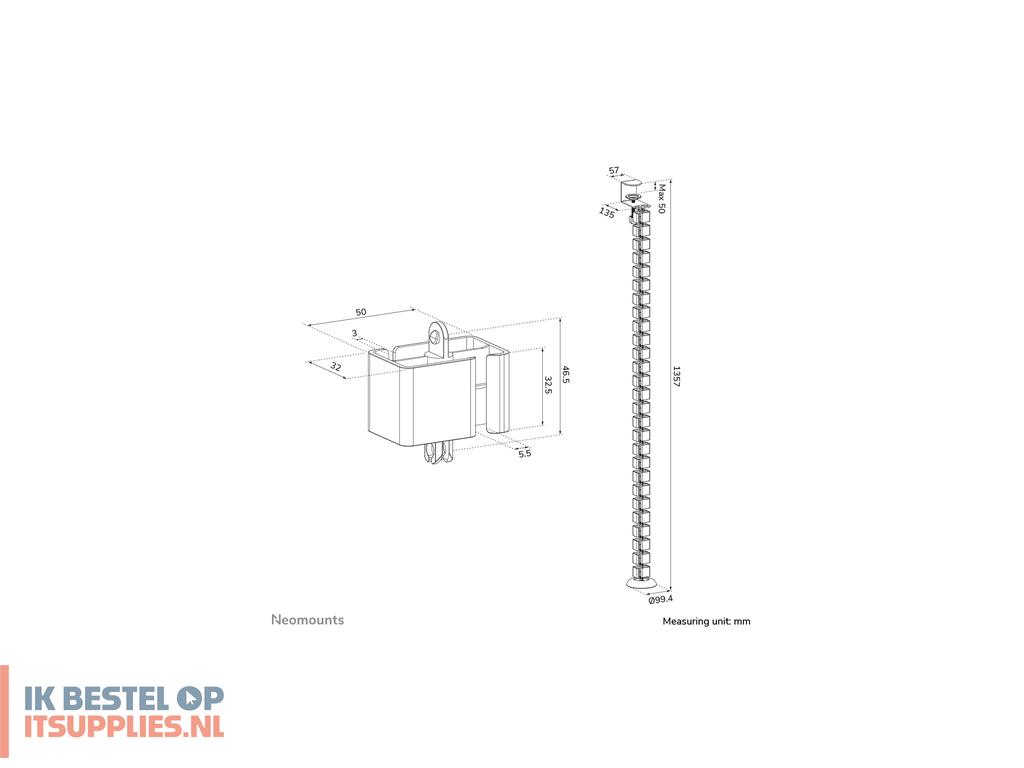 5508076-neomounts_ads06-131wh_kabelbeheersysteem_bureau_wit_1_stuks