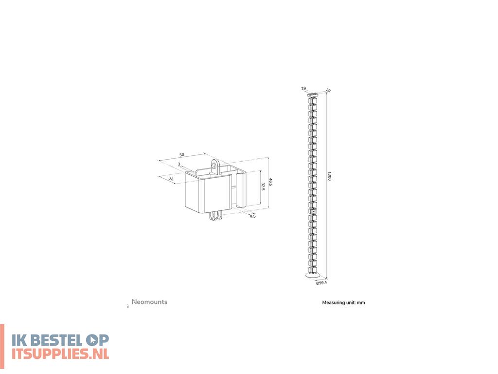 2035378-neomounts_ads06-132bl_kabelbeheersysteem_bureau_zwart_1_stuks