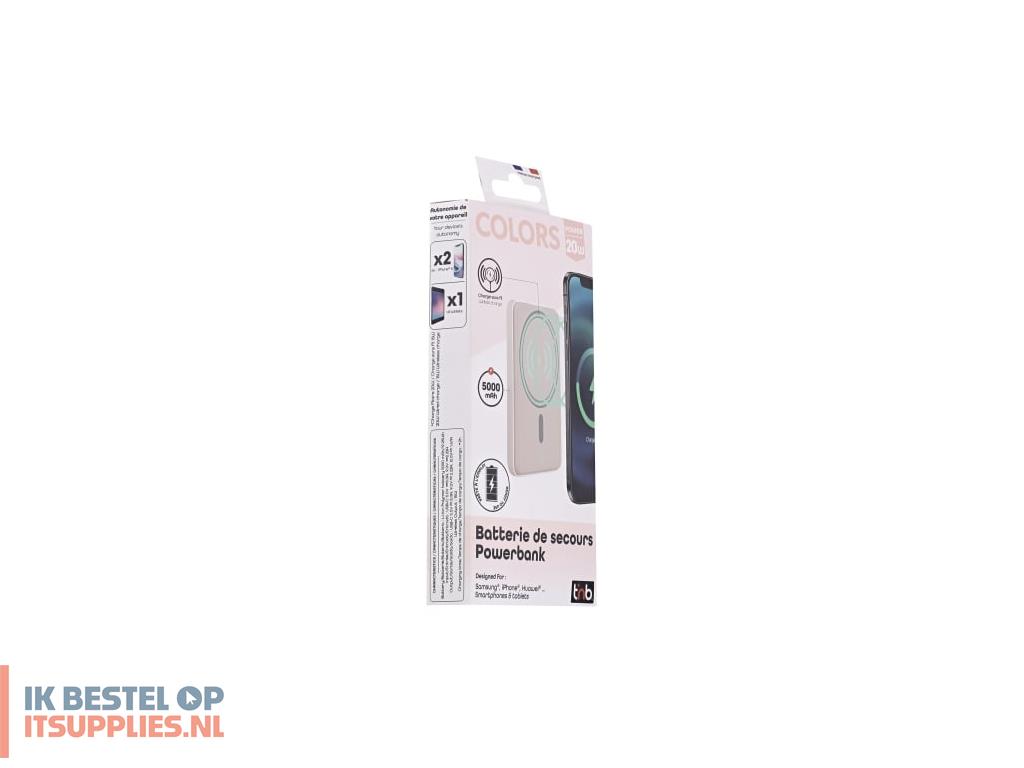 1341369-tnb_pbumag5pk_powerbank_5000_mah_draadloos_opladen_roze