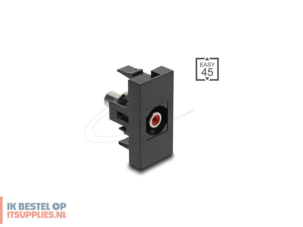 4720424-delock_easy_45_wandcontactdoos_2_x_rca_zwart-_rood