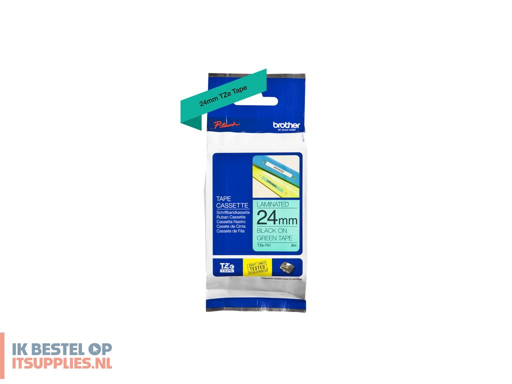 3932814-brother_tze-751_labelprinter-tape_zwart_op_groen