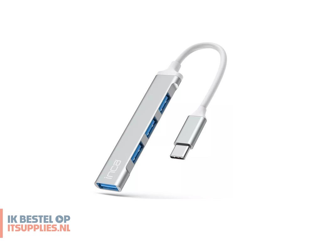 3023000-inca_iusb-04tx_interface_hub_usb_type-c_5000_mbits_zilver-_wit