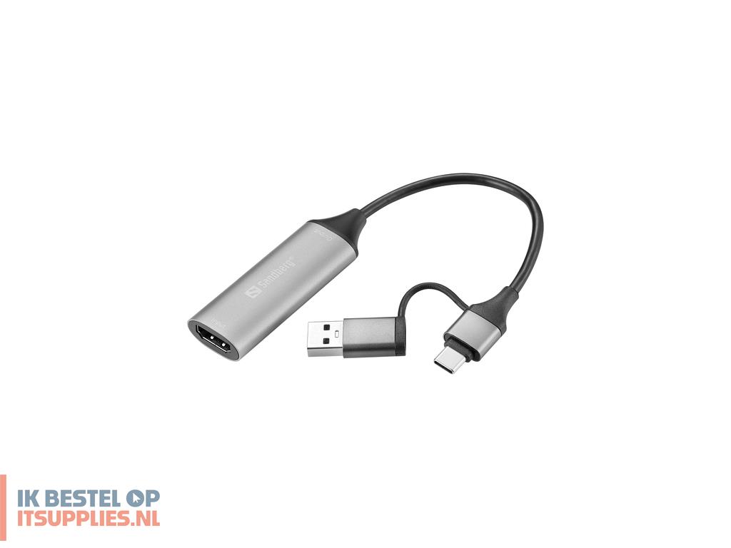 1958652-sandberg_136-70_video_kabel_adapter_hdmi_type_a_standaard_usb_type-a_usb_type-c_grijs
