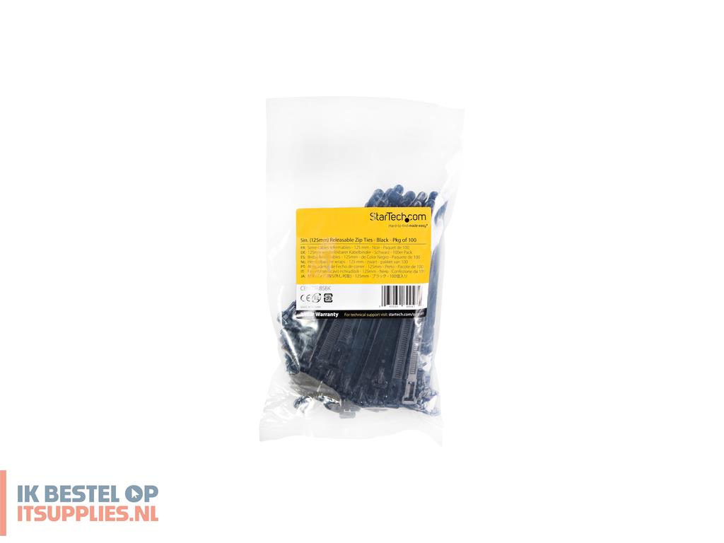 0714829-startechcom_cbmztrb5bk_kabelbinder_losmaakbare_kabelbinder_nylon-_kunststof_zwart_100_stuks