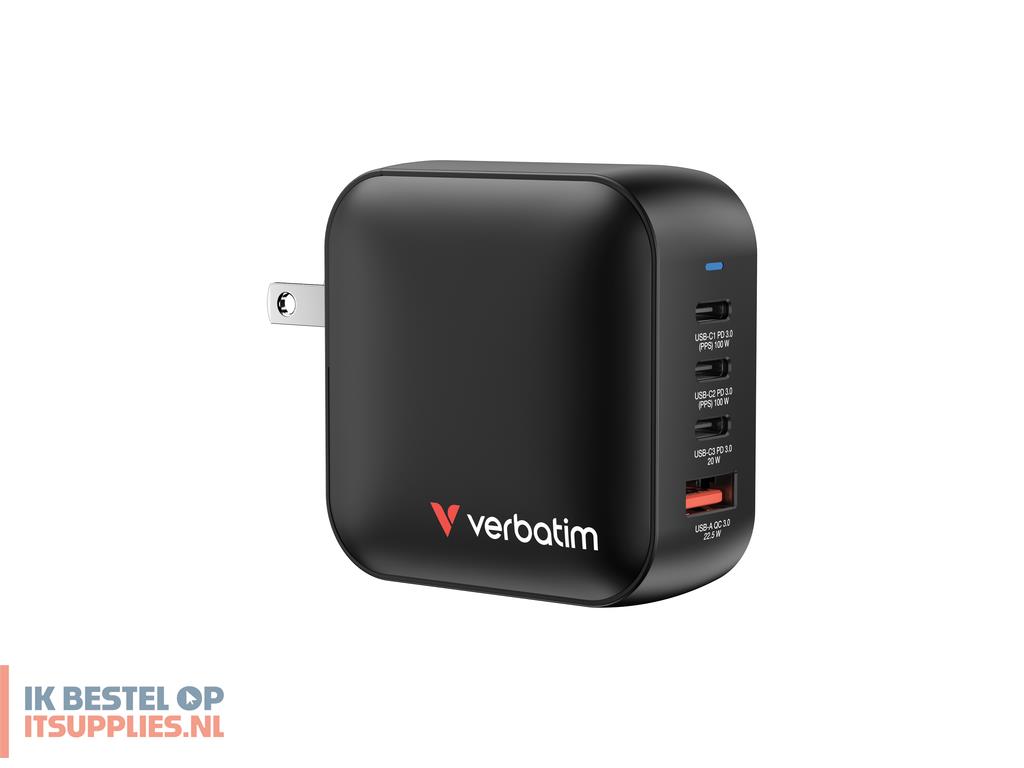 1512284-verbatim_mini_gan_charger_100w_universeel_zwart_ac_snel_opladen_binnen