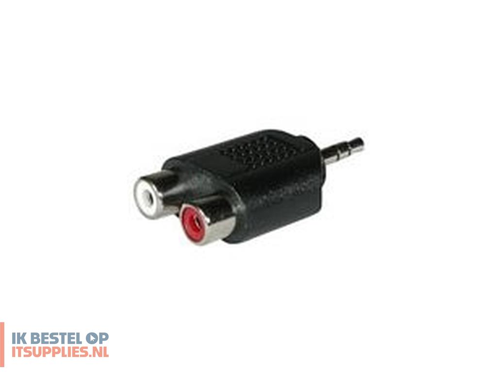 0230952-c2g_stereodual_rca_adapter_2x_rca_fm_35mm_stereo_m_zwart