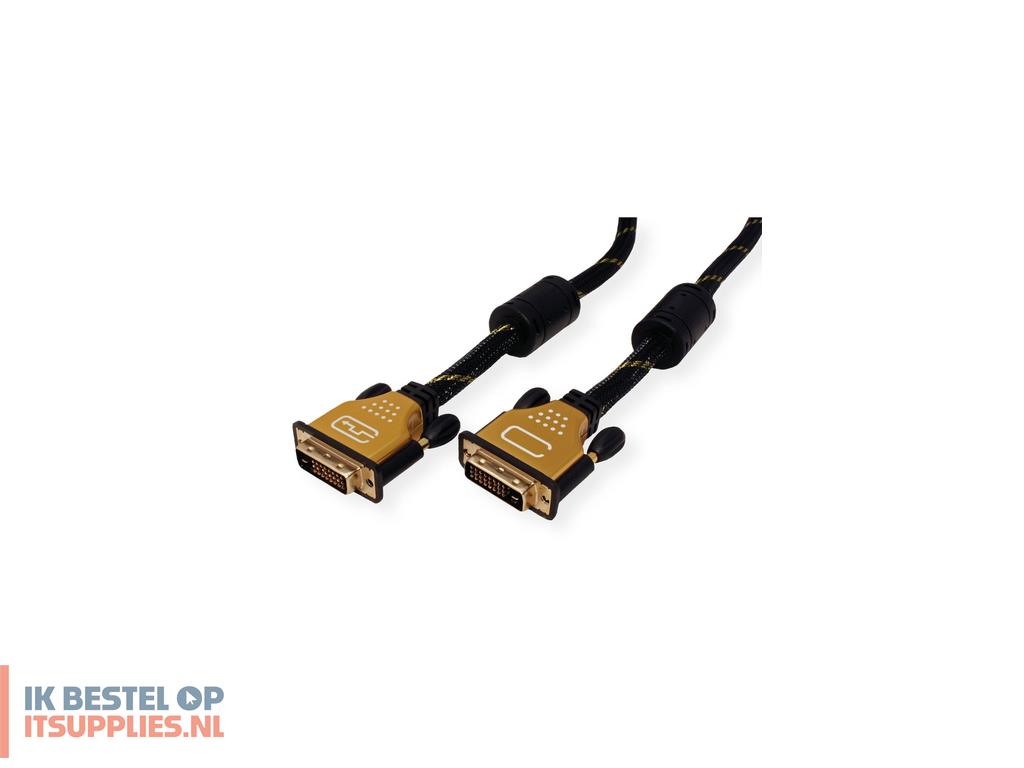 3407819-roline_11045512_dvi_kabel_2_m_dvi-d_zwart-_goud