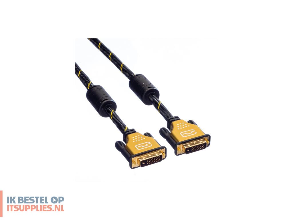 3409985-roline_11045512_dvi_kabel_2_m_dvi-d_zwart-_goud