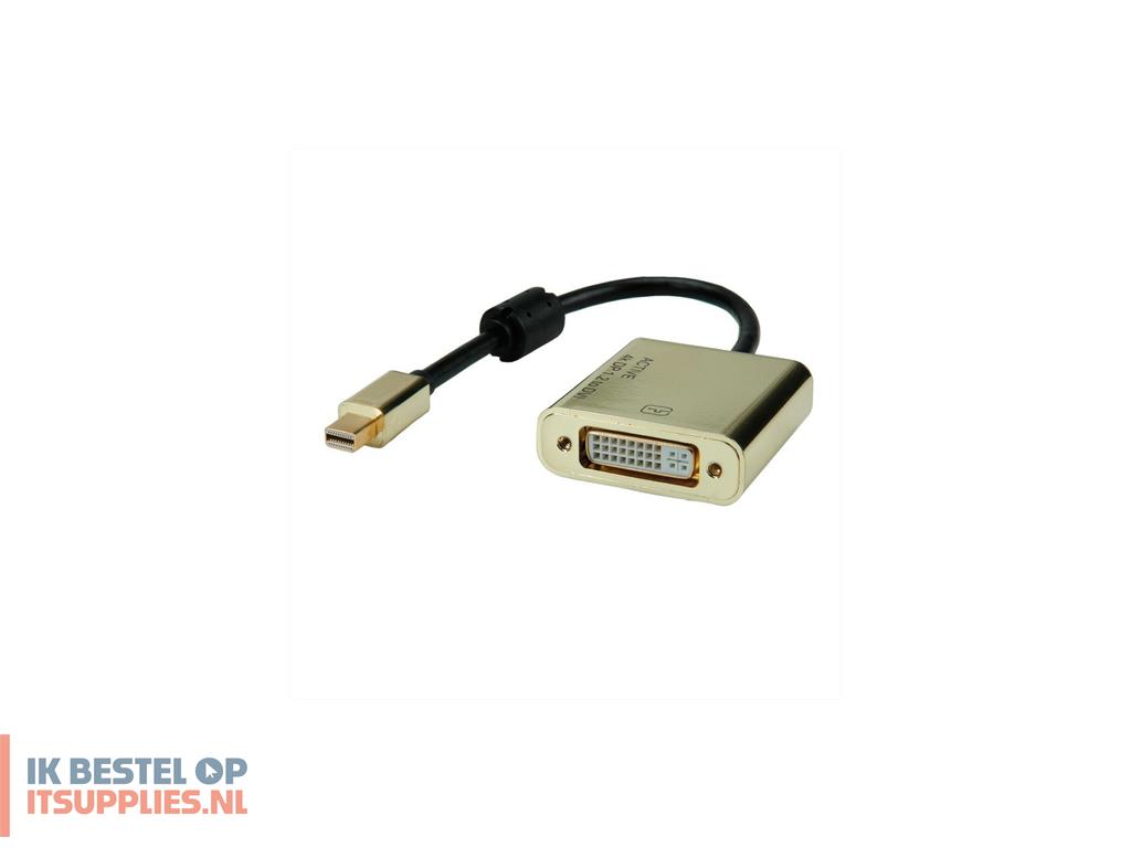4819807-roline_12033176_video_kabel_adapter_0-1_m_mini_displayport_dvi-d_goud