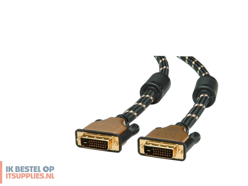 3229486-roline_11045511_dvi_kabel_1_m_dvi-d_zwart-_goud