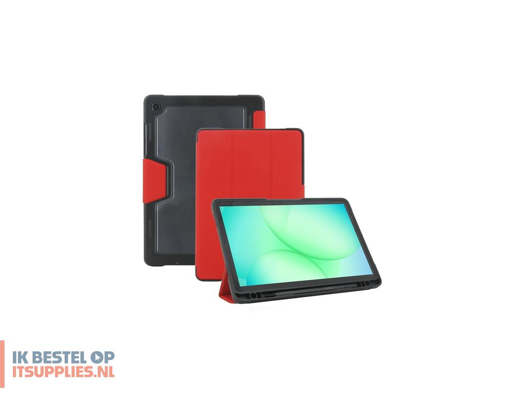 4550783-mobilis_062017_tabletbehuizing_27-9_cm_11_flip_case_transparant-_rood-_zwart