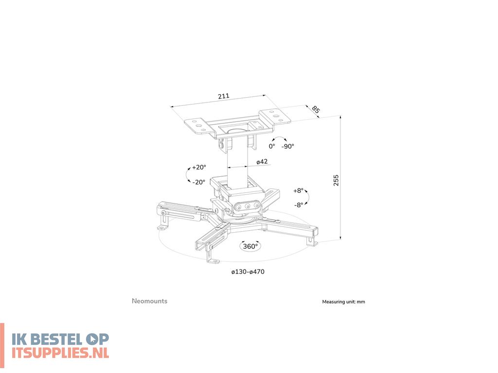 1537803-neomounts_cl25-530wh1_projector_beugel_plafond_wit