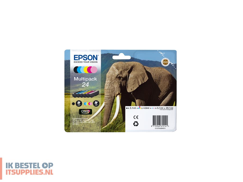1550415-epson_elephant_multipack_24_inktcartridge_6_stuks_origineel_normaal_rendement_zwart-_cyaan-_lichtyaan