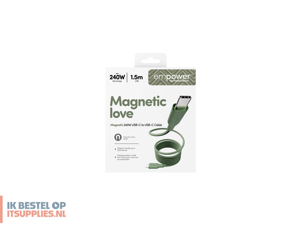 1752306-panzerglass_empower_by__magnetic_240w_usb-c_to_usb-c_cable_usb_20_15m_sage_usb-kabel_groen