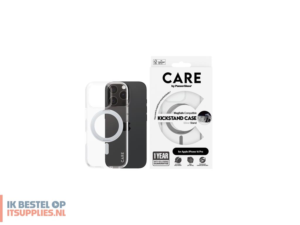 0247676-panzerglass_care_by__case_transparent_w_silver_kickstand_magsafe_iphone_16_pro_mobiele_telefoon_behuizingen