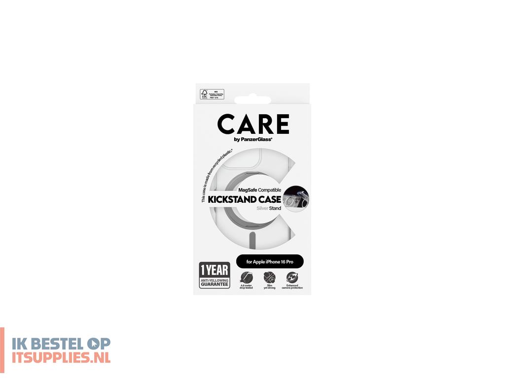 0250087-panzerglass_care_by__case_transparent_w_silver_kickstand_magsafe_iphone_16_pro_mobiele_telefoon_behuizingen