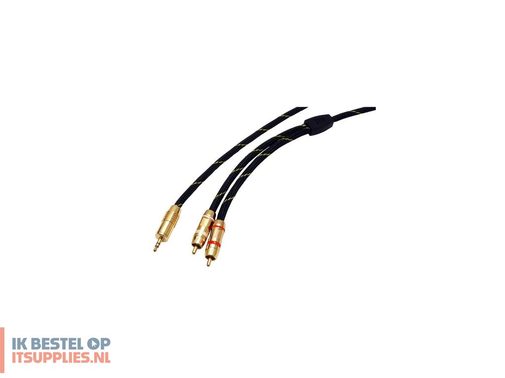 1705607-roline_11094273_audio_kabel_2-5_m_35mm_2_x_rca_zwart-_goud