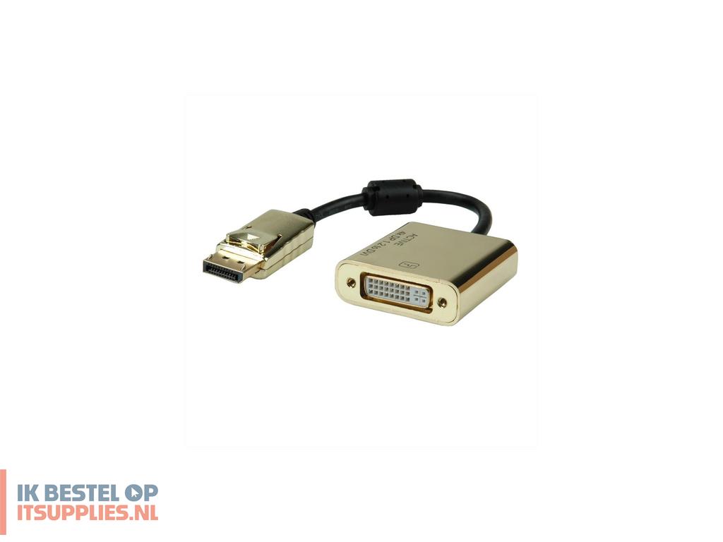 0331388-roline_12033175_video_kabel_adapter_0-15_m_displayport_dvi-d_goud