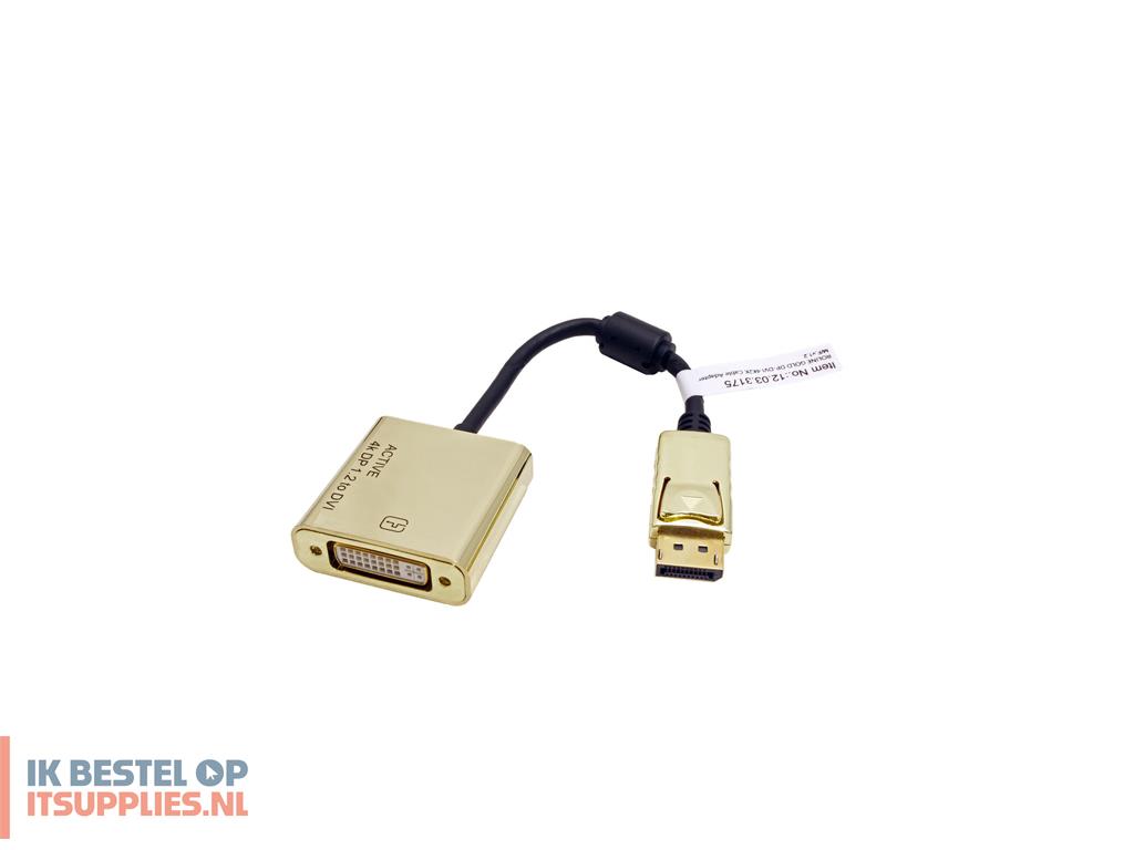 0335078-roline_12033175_video_kabel_adapter_0-15_m_displayport_dvi-d_goud