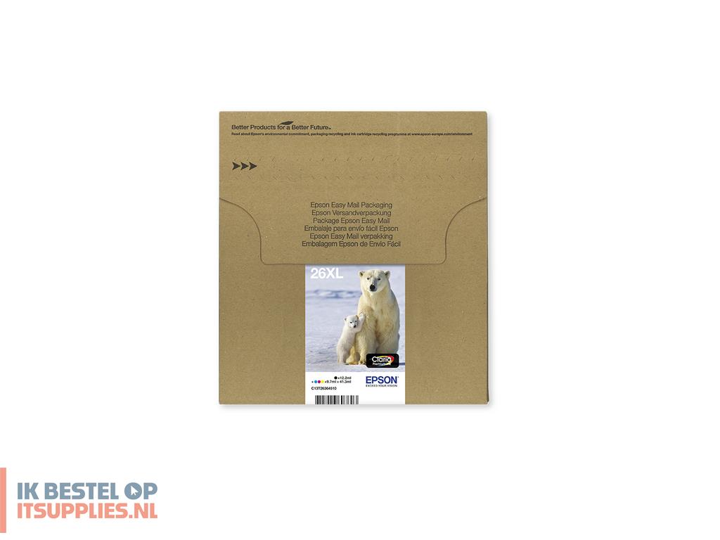 0729691-epson_polar_bear_c13t26364511_inktcartridge_1_stuks_hoog_xl_rendement_zwart-_cyaan-_magenta-_geel