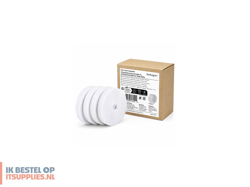 1522480-startechcom_hklp1505wh4pk_kabelbeheersysteem_universeel_haak_lus_kabelbinder_4_stuks