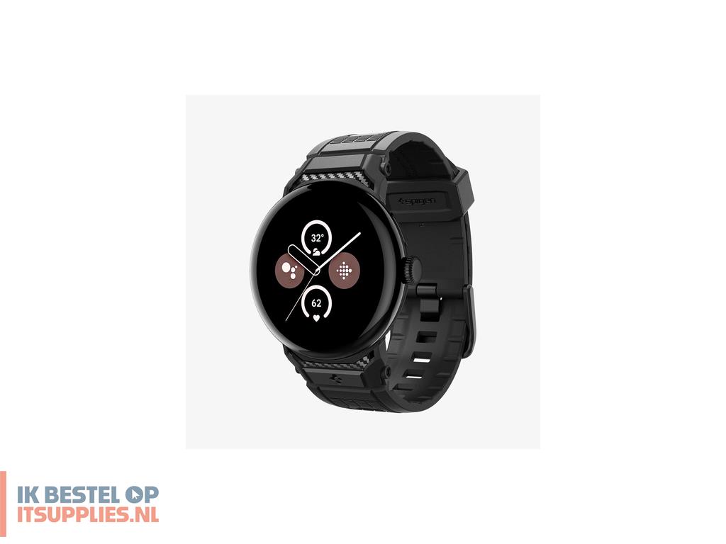 4550101-refurbished_spigen_pixel_watch_3_41mm_band_zwart_thermoplastic_polyurethaan_tpu