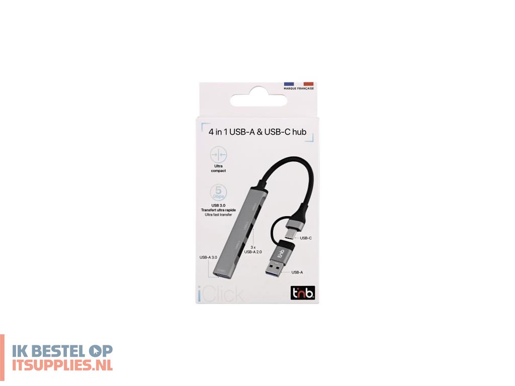 1520894-tnb_hubslim4_interface_hub_usb_20_5000_mbits_grijs