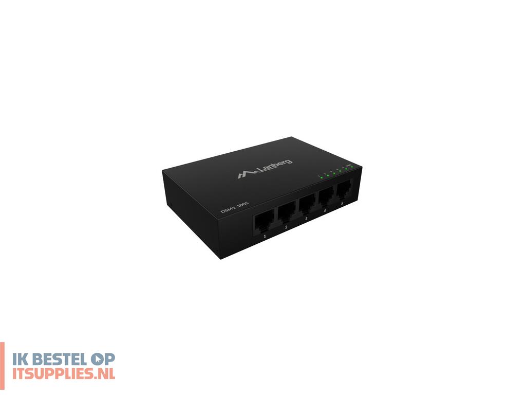 3030759-lanberg_dsm1-1005_netwerk-switch_unmanaged_gigabit_ethernet_101001000_desktop_zwart