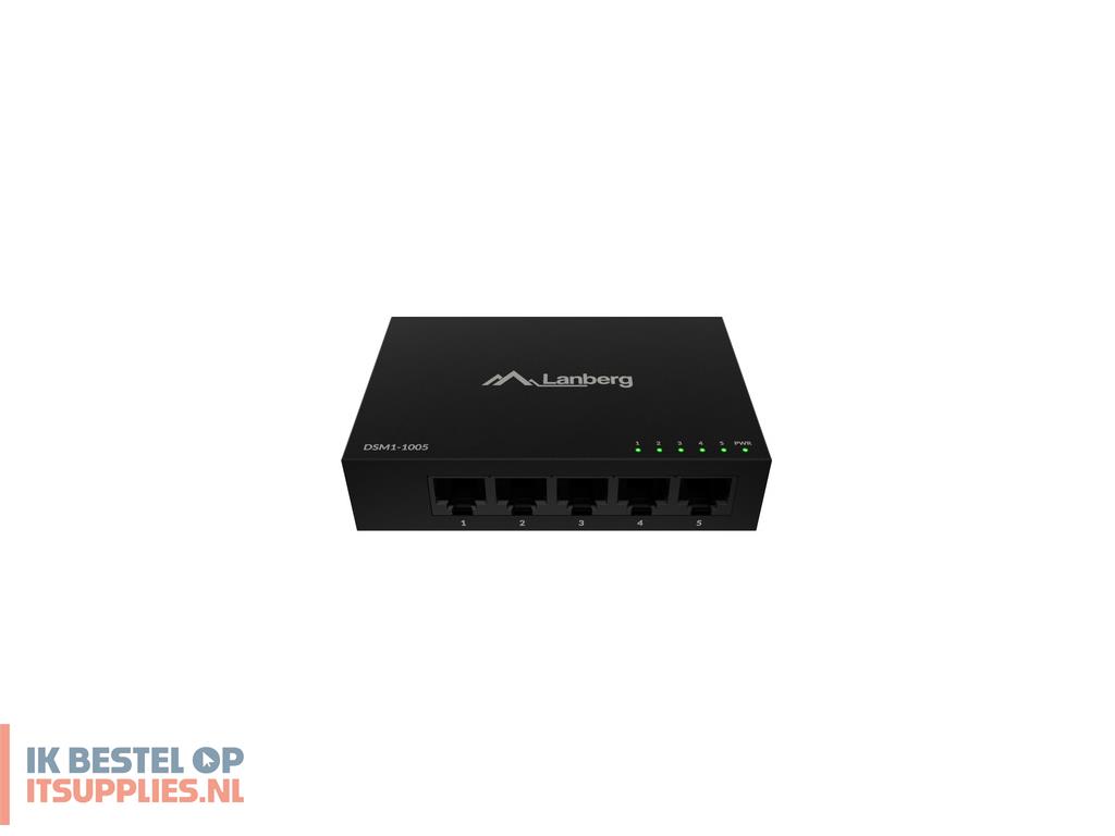 3033671-lanberg_dsm1-1005_netwerk-switch_unmanaged_gigabit_ethernet_101001000_desktop_zwart