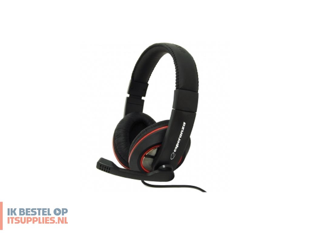 3334935-esperanza_eh118_hoofdtelefoonheadset_bedraad_hoofdband_oproepenmuziek_zwart-_rood