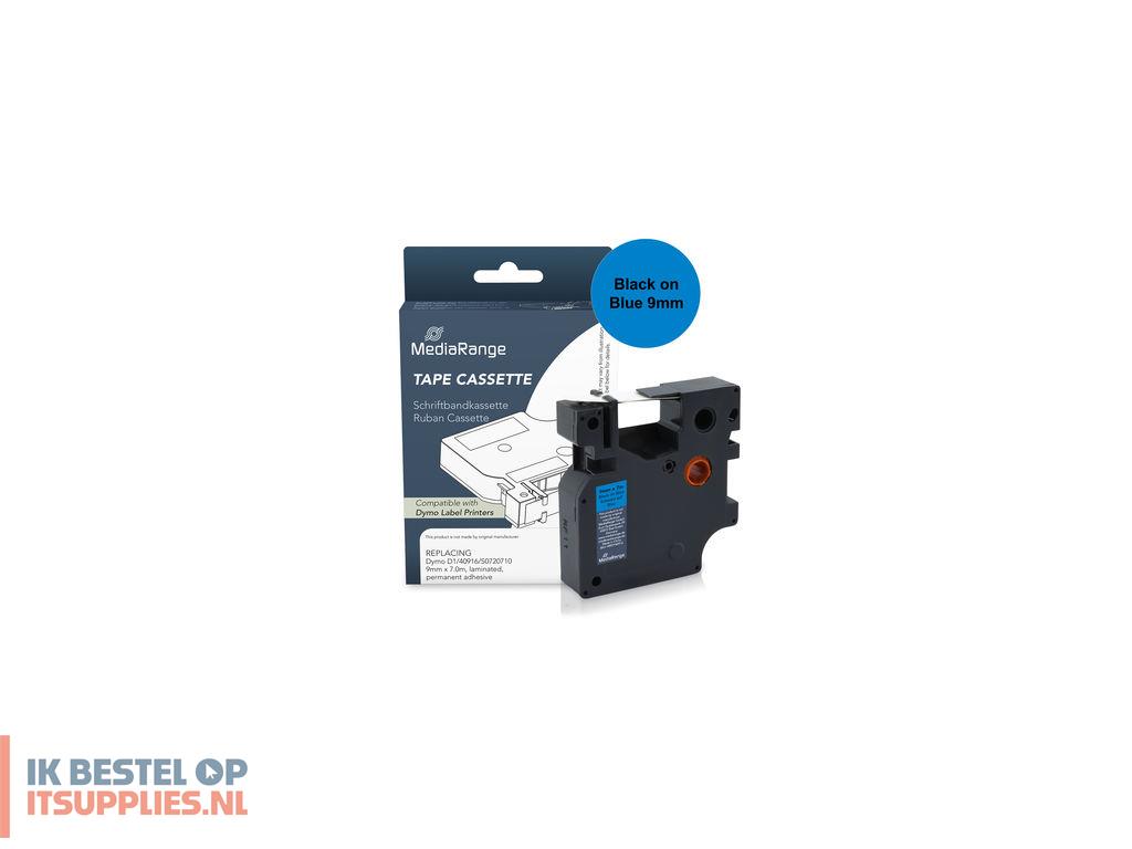 1613526-mediarange_mrdy40916_labelprinter-tape_zwart_op_blauw_d1