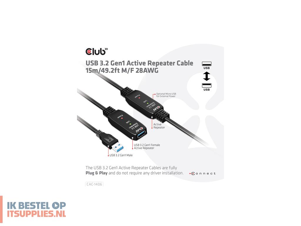 0637525-club3d_cac-1406_usb-kabel_usb_32_gen_1_31_gen_1_usb_a_zwart