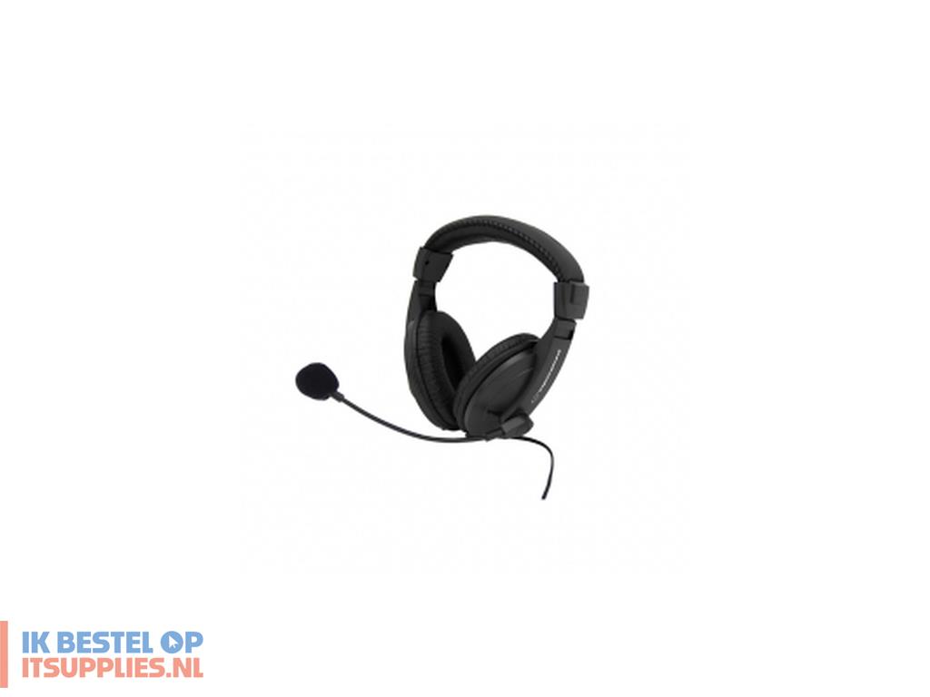 0102897-esperanza_eh103_hoofdtelefoonheadset_bedraad_hoofdband_oproepenmuziek_zwart