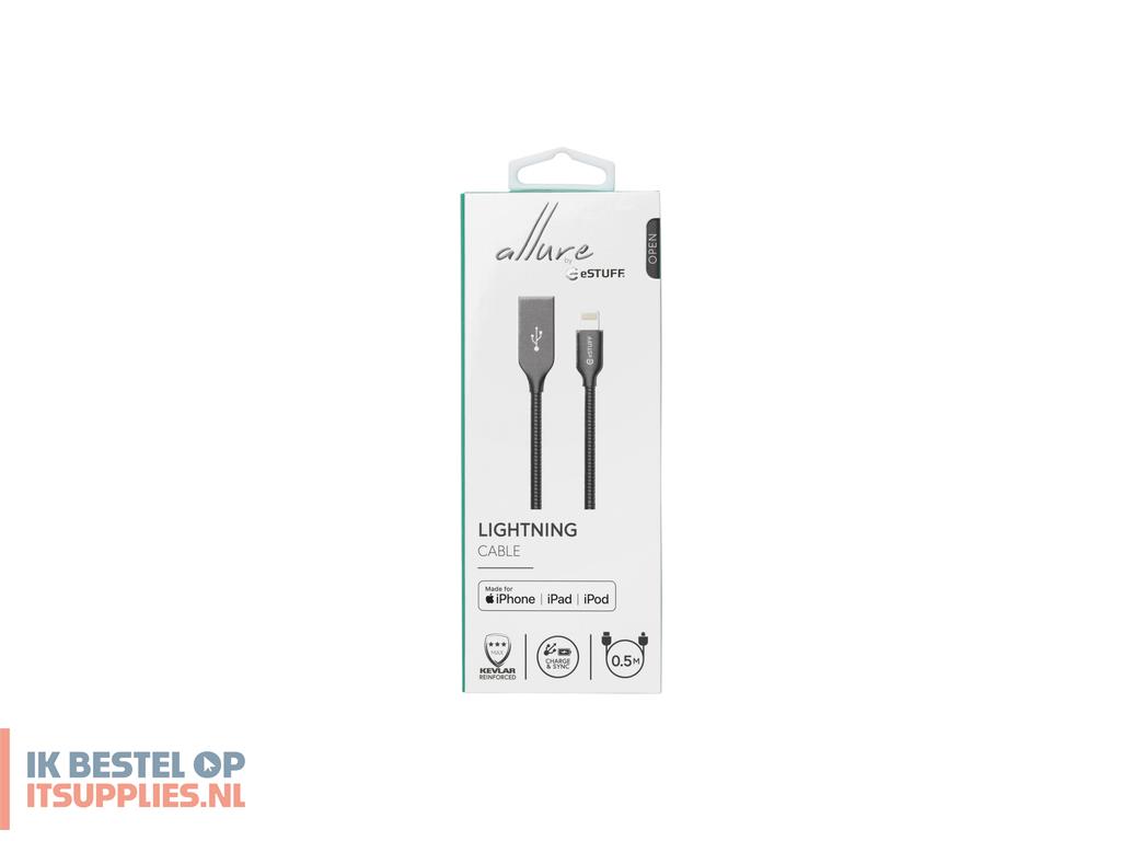 4517844-estuff_es601065_lightning-kabel_0-5_m_grijs
