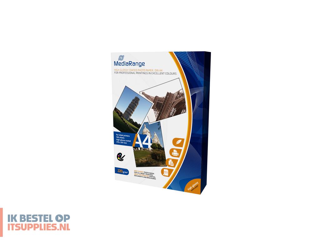 1719909-mediarange_mrink103_pak_fotopapier_a4_wit_hoogglans