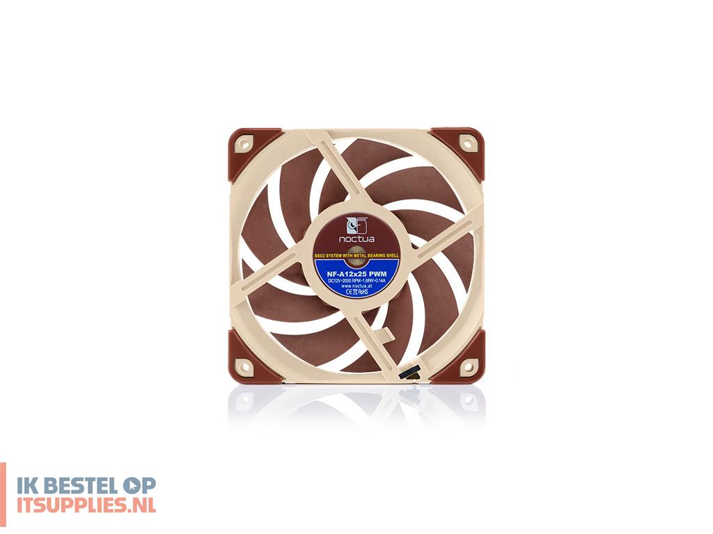 4552957-noctua_nf-a12x25_pwm_koelsysteem_voor_computers_computer_behuizing_ventilator_12_cm_bruin