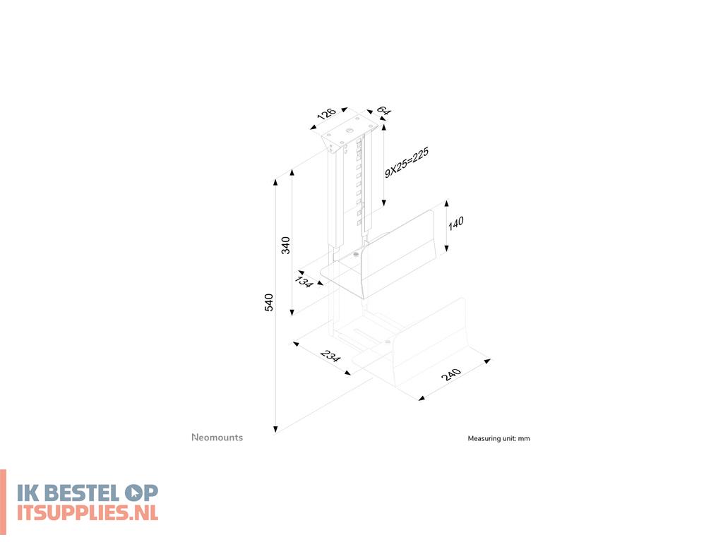 1648889-neomounts_cpu-d200silver_cpu-houder_bureau-gemonteerde_cpu-houder_zilver