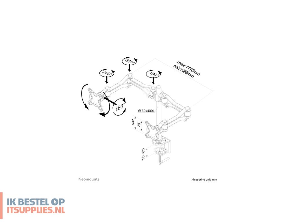 0723028-neomounts_fpma-d1030d_flat_panel_bureau_steun_61_cm_24_zilver