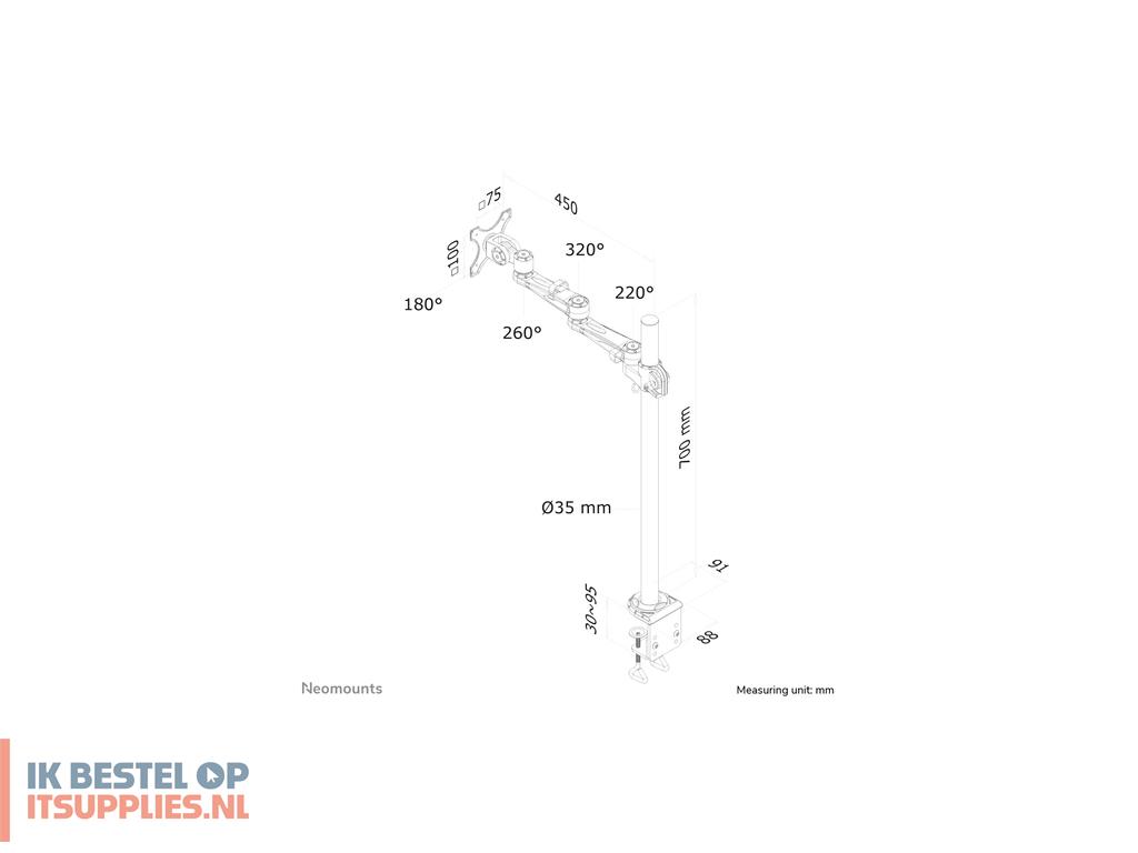 5012249-neomounts_fpma-d935pole70_flat_panel_bureau_steun_76-2_cm_30_zilver