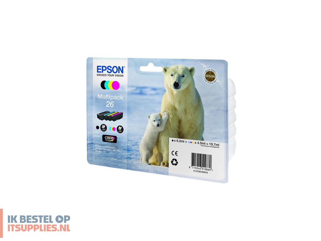 0455097-epson_polar_bear_c13t26164010_inktcartridge_1_stuks_origineel_zwart-_cyaan-_magenta-_geel