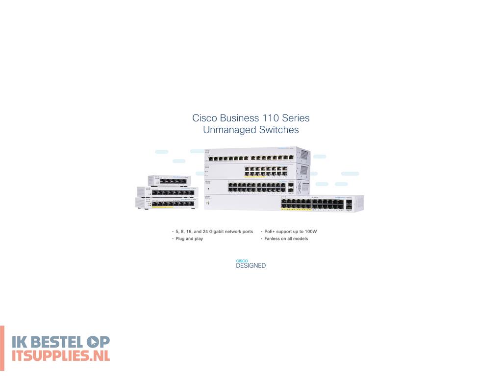 0255746-cisco_cbs110_unmanaged_l2_gigabit_ethernet_101001000_power_over_ethernet_poe_1u_grijs