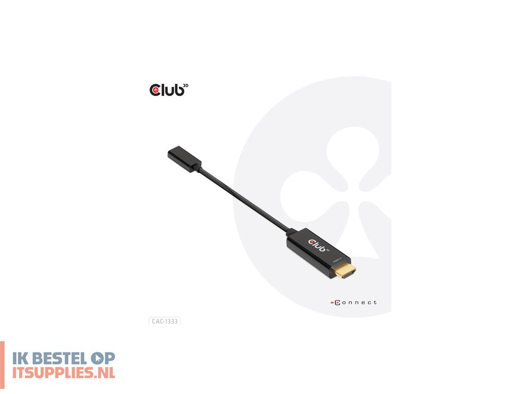 0219561-club3d_cac-1333_video_kabel_adapter_0-22_m_hdmi_type_a_standaard_zwart