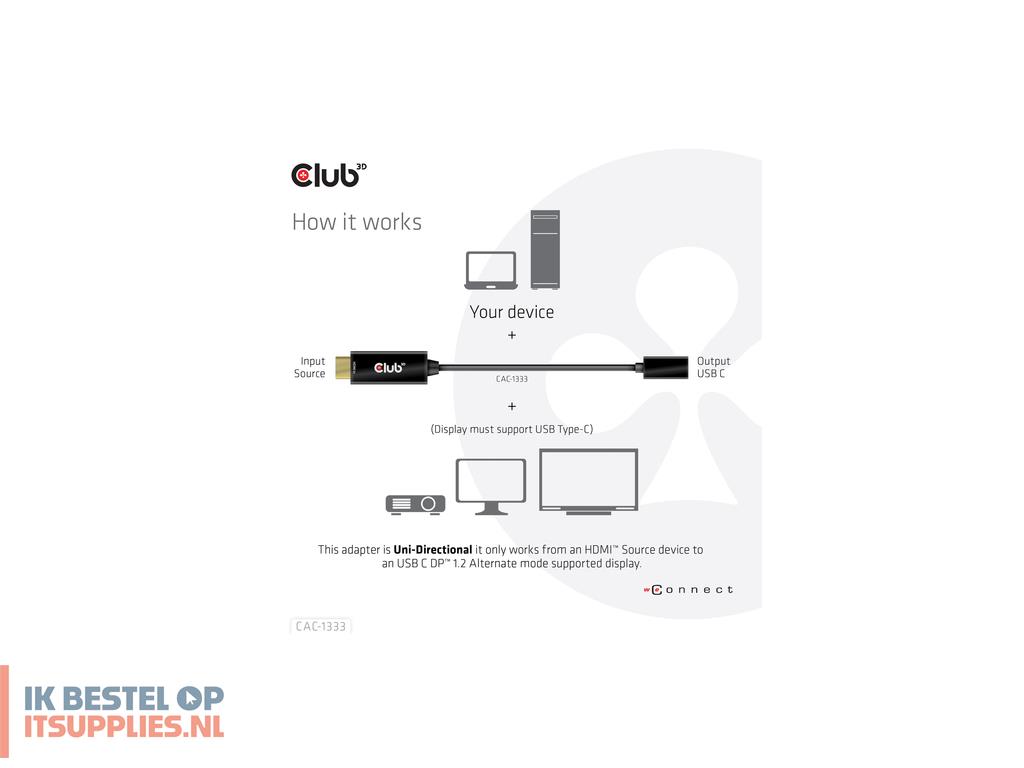 0227311-club3d_cac-1333_video_kabel_adapter_0-22_m_hdmi_type_a_standaard_zwart