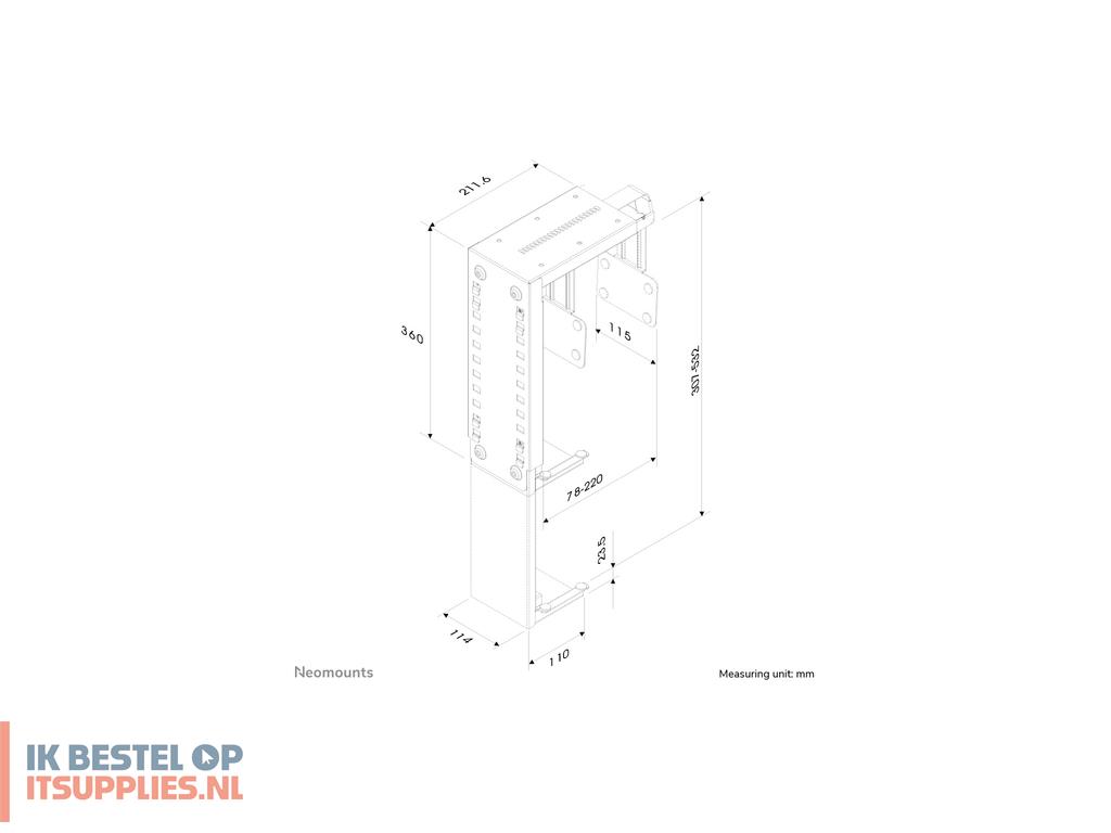 4523979-neomounts_cpu-d100silver_cpu-houder_bureau-gemonteerde_cpu-houder_zilver