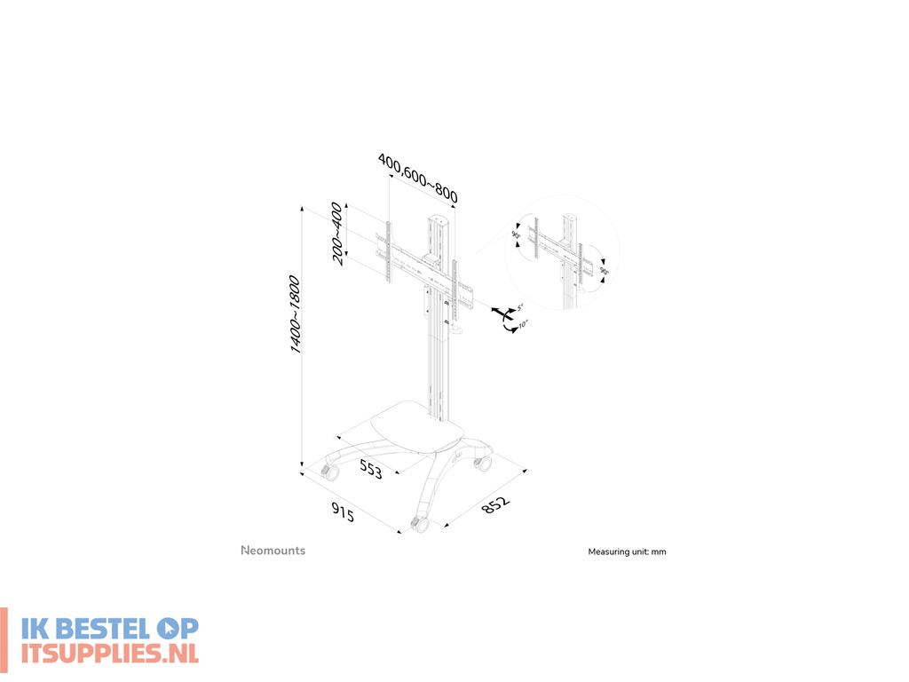 1556241-neomounts_plasma-m2000_multimediawagen_-steun_zilver_draagbare_vloerstandaard