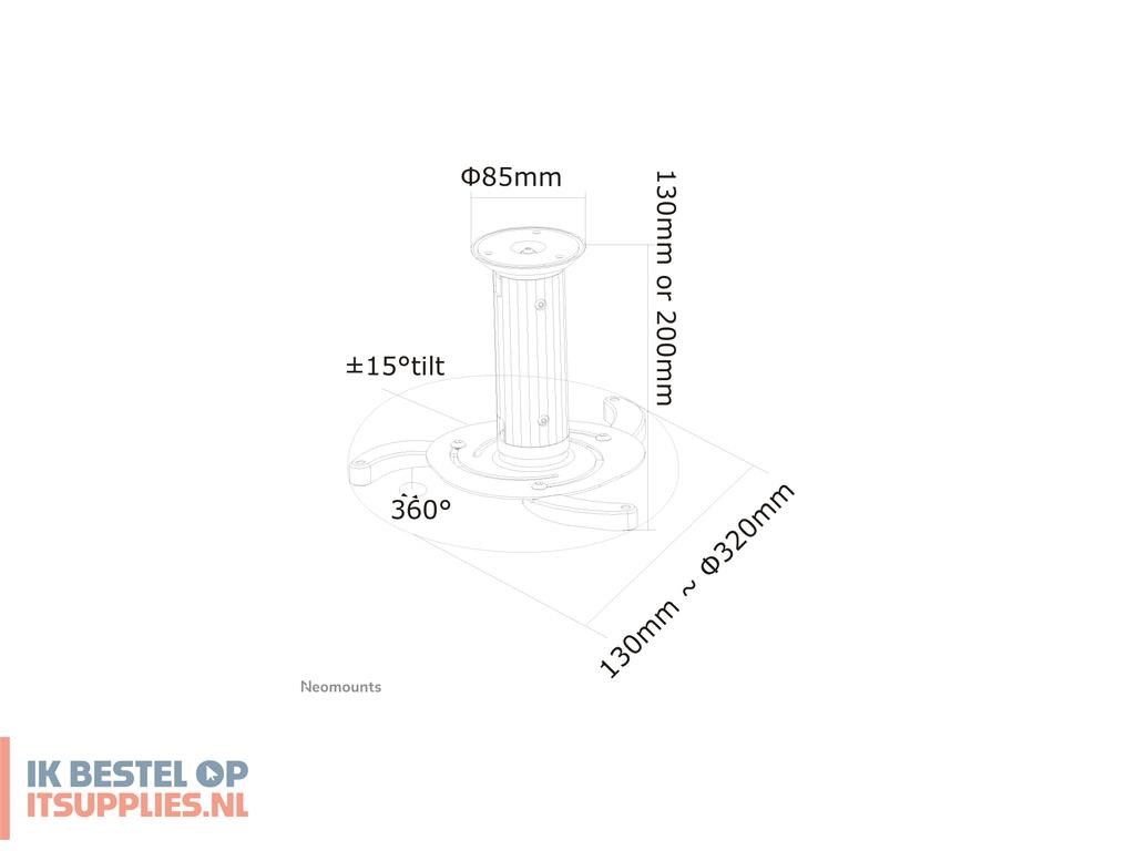 0109740-neomounts_beamer-c80white_projector_beugel_plafond_wit
