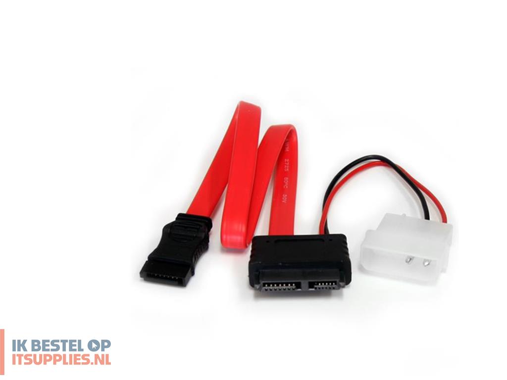 0117351-startechcom_slsataf12_sata-kabel_0-304_m_sata_13-pin_sata_7-pin_molex_4-pin_rood