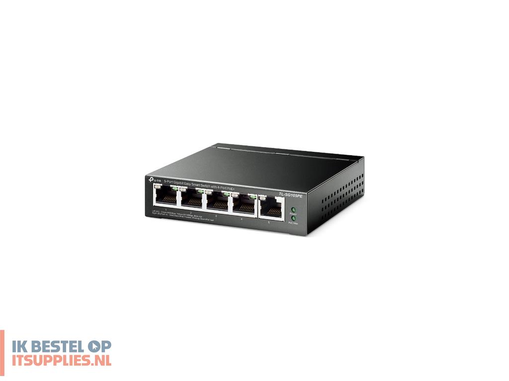 1534218-tp-link_tl-sg105pe_netwerk-switch_managed_l2_gigabit_ethernet_101001000_power_over_ethernet_poe_zwart